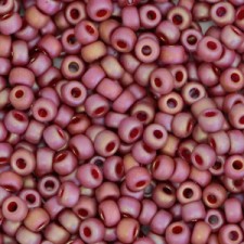 Miyuki rocailles Perlen 8/0 - Opaque glazed frosted rainbow dark red 8-4696